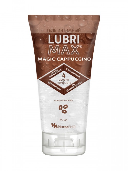 Интимный гель-смазка на водной основе Lubrimax Magic Cappuccino - 75 мл. - ИнтелБИО - купить с доставкой в Комсомольске-на-Амуре