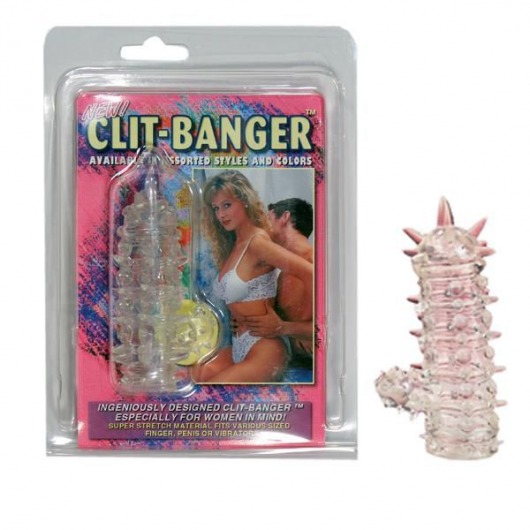 Прозрачная насадка с шипами и клиторальной шишечкой CLIT-BANGER SLEEVE IN CLEAR - Tonga - в Комсомольске-на-Амуре купить с доставкой