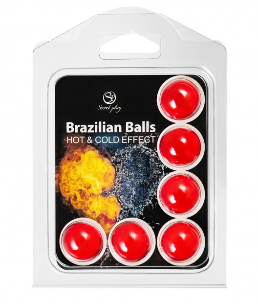 Набор из 6 шариков с массажным маслом Brazilian Balls с охлаждающим и разогревающим эффектом - Secret Play - купить с доставкой в Комсомольске-на-Амуре