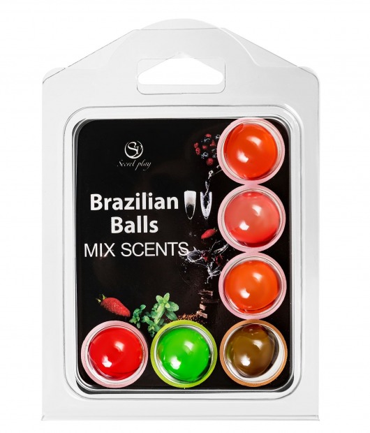 Набор из 6 шариков с ароматизированными массажными маслами Brazilian Balls - Secret Play - купить с доставкой в Комсомольске-на-Амуре