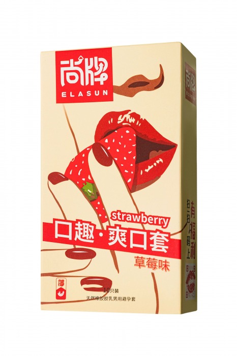 Презервативы Elasun Strawberry с аромато клубники - 10 шт. - Elasun - купить с доставкой в Комсомольске-на-Амуре