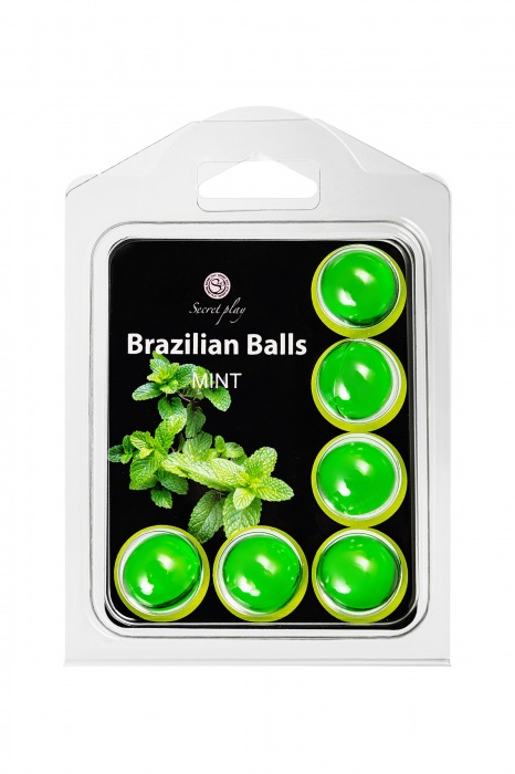 Набор из 6 шариков с массажным маслом Brazilian Balls с ароматом мяты - Secret Play - купить с доставкой в Комсомольске-на-Амуре