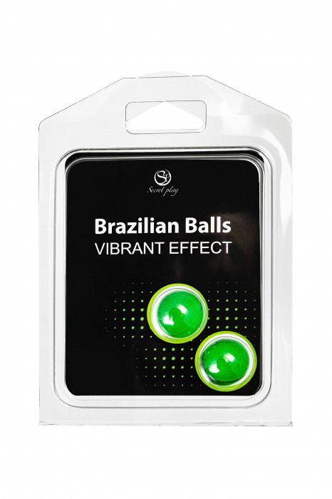 Набор из 2 шариков с массажным маслом Brazilian Balls с эффектом вибрации - Secret Play - купить с доставкой в Комсомольске-на-Амуре