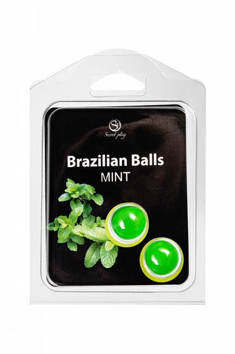 Набор из 2 шариков с массажным маслом Brazilian Balls с ароматом мяты - Secret Play - купить с доставкой в Комсомольске-на-Амуре