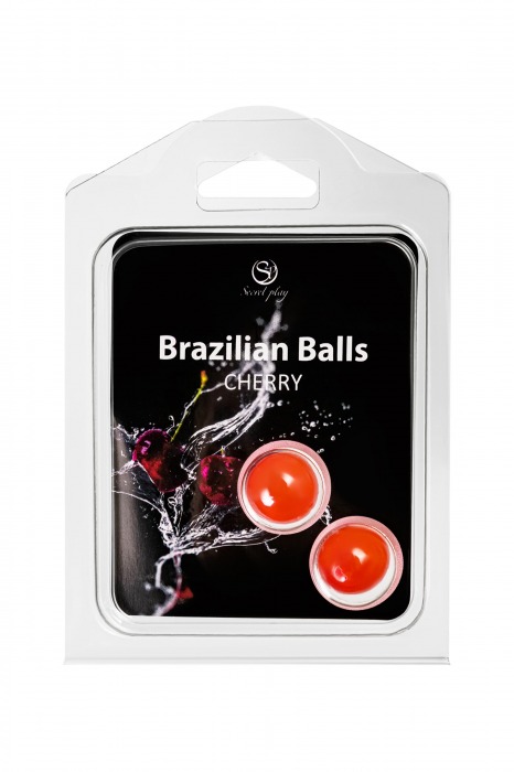 Набор из 2 шариков с массажным маслом Brazilian Balls с ароматом вишни - Secret Play - купить с доставкой в Комсомольске-на-Амуре