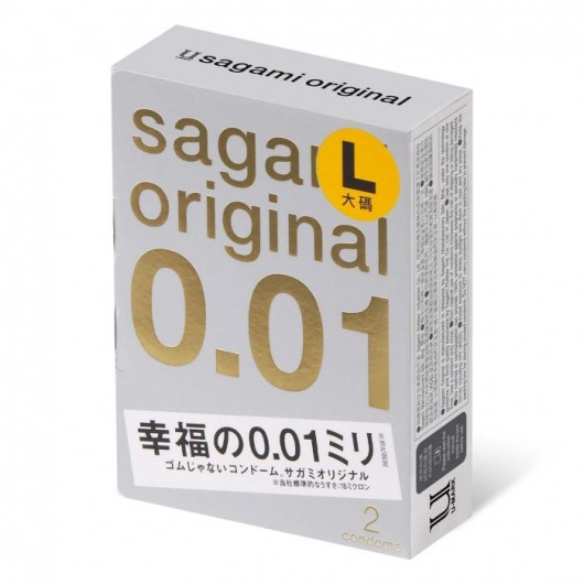 Презервативы Sagami Original 0.01 L-size увеличенного размера - 2 шт. - Sagami - купить с доставкой в Комсомольске-на-Амуре