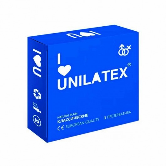 Классические презервативы Unilatex Natural Plain - 3 шт. - Unilatex - купить с доставкой в Комсомольске-на-Амуре