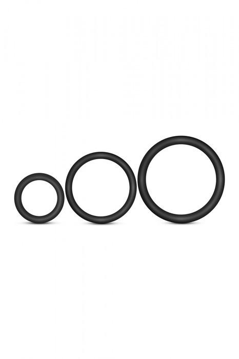 Набор из 3 черных эрекционных колец Cock Ring Set - Blush Novelties - в Комсомольске-на-Амуре купить с доставкой