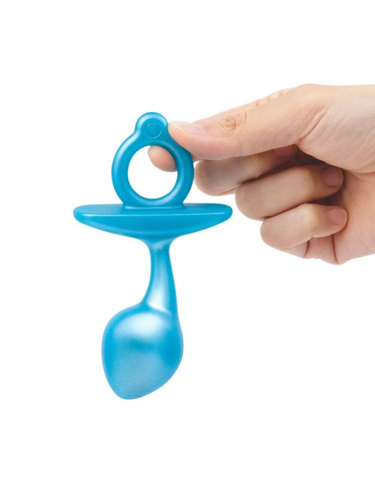 Голубая анальная пробка для массажа простаты Bulb Silicone Prostate Plug - 10,7 см. - b-Vibe - в Комсомольске-на-Амуре купить с доставкой