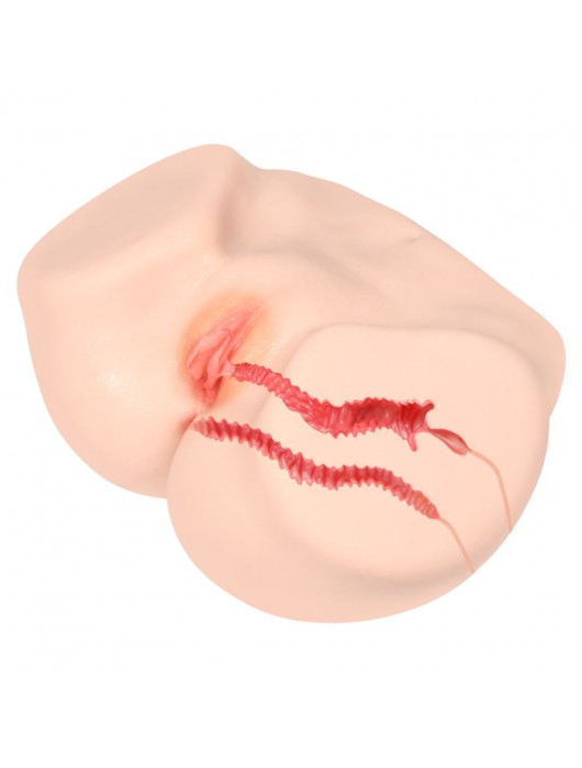 Телесный полуторс с двойным слоем материала и вибрацией Vanilla Onahole Real Vagina - KOKOS - в Комсомольске-на-Амуре купить с доставкой