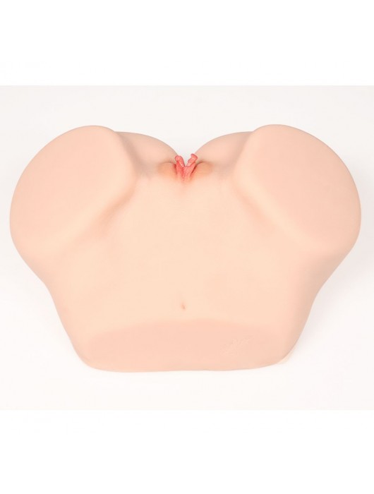 Телесный полуторс с двойным слоем материала и вибрацией Vanilla Onahole Real Vagina - KOKOS - в Комсомольске-на-Амуре купить с доставкой