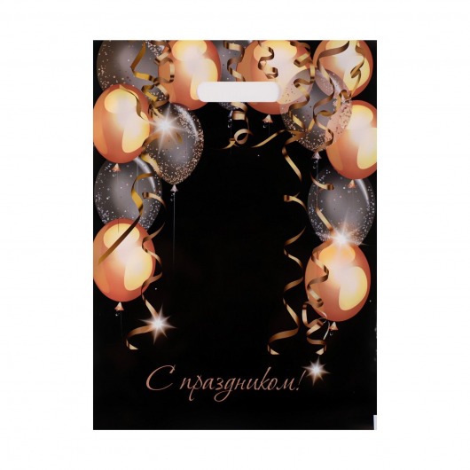 Пакет с вырубной ручкой и принтом в виде шариков (30х40 см) - Сима-Ленд - купить с доставкой в Комсомольске-на-Амуре