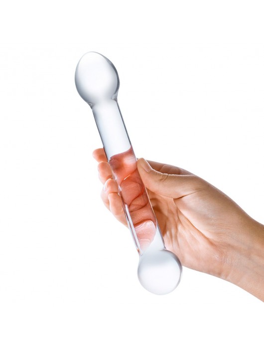 Прозрачный стеклянный фаллос для стимуляции точки G - 17 см. - Glas