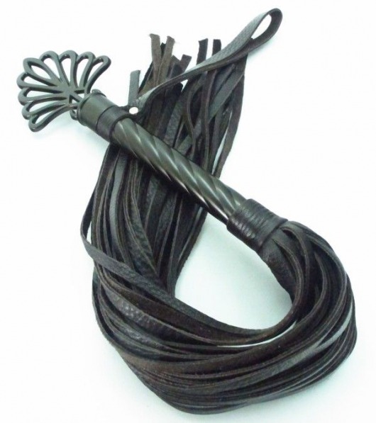 Длинная плеть с рукоятью цвета шоколада - 66 см. - БДСМ Арсенал - купить с доставкой в Комсомольске-на-Амуре