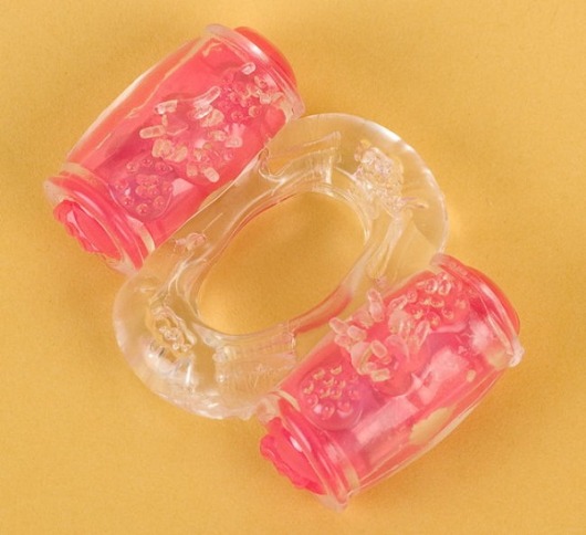 Прозрачное виброкольцо с двумя вибропульками - Toyfa Basic - в Комсомольске-на-Амуре купить с доставкой