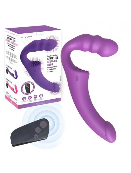 Фиолетовый безремневой страпон Straples Strap-On Dildo - Erokay - купить с доставкой в Комсомольске-на-Амуре