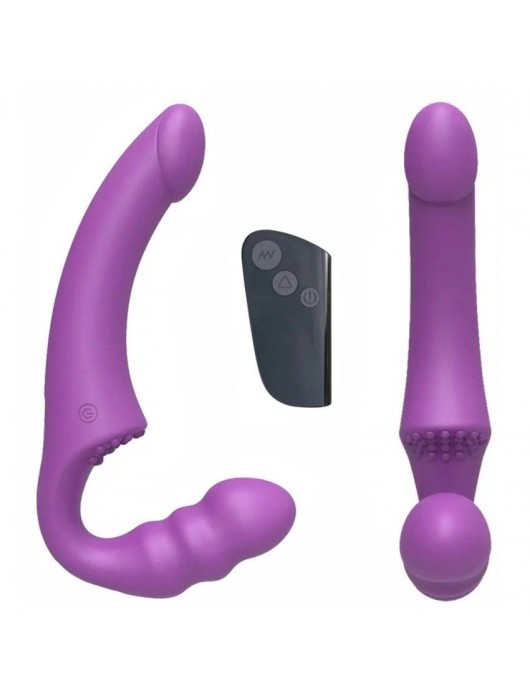 Фиолетовый безремневой страпон Straples Strap-On Dildo - Erokay - купить с доставкой в Комсомольске-на-Амуре