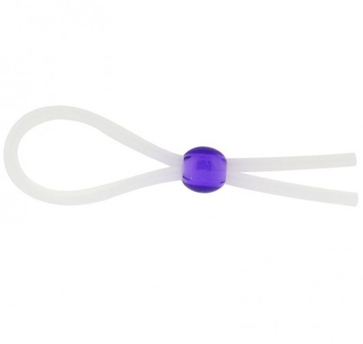 Прозрачное лассо с фиолетовой бусиной SILICONE COCK RING WITH BEAD LAVENDER - NMC - в Комсомольске-на-Амуре купить с доставкой