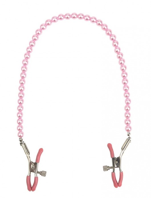 Зажимы на соски с розовыми бусами - Kanikule - купить с доставкой в Комсомольске-на-Амуре
