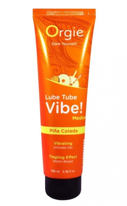Гель с эффектом вибрации Lube Tube Vibe Medium Pina Colada - 100 мл. - ORGIE - купить с доставкой в Комсомольске-на-Амуре
