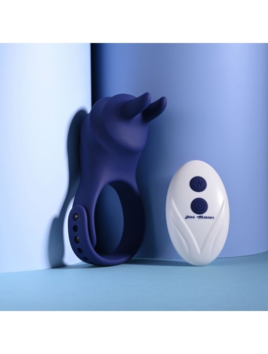 Синее эрекционное виброкольцо с клиторальной подушечкой и пультом ДУ Adjustable Fun Ring - Zero Tolerance - в Комсомольске-на-Амуре купить с доставкой