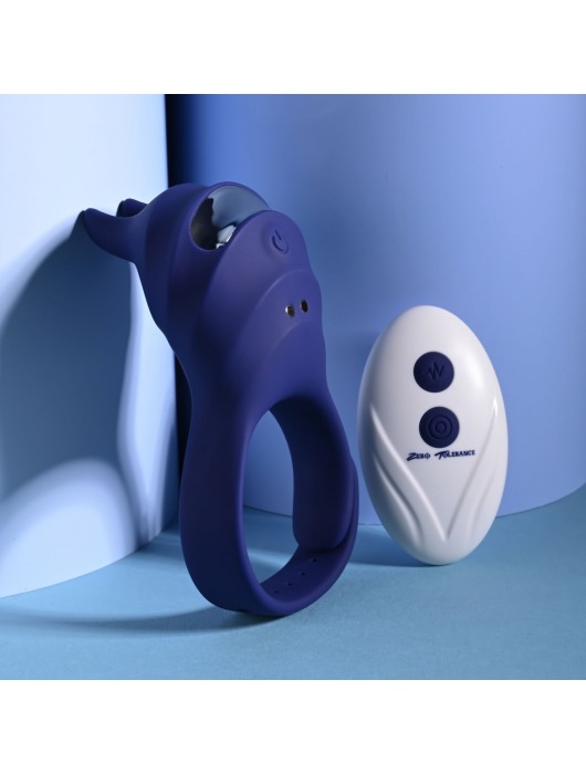 Синее эрекционное виброкольцо с клиторальной подушечкой и пультом ДУ Adjustable Fun Ring - Zero Tolerance - в Комсомольске-на-Амуре купить с доставкой