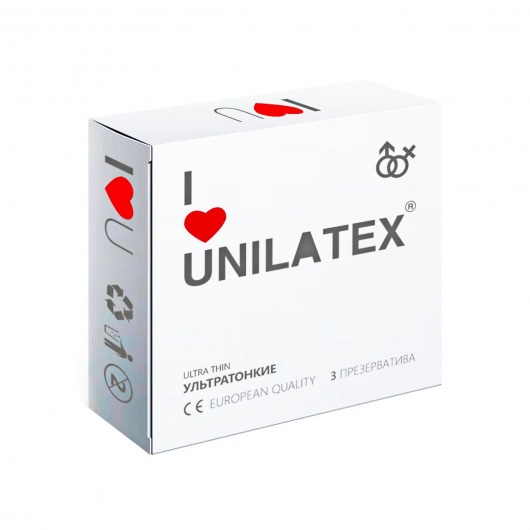 Ультратонкие презервативы Unilatex Ultra Thin - 3 шт. - Unilatex - купить с доставкой в Комсомольске-на-Амуре