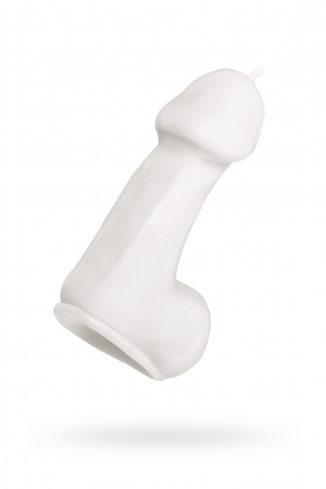 Белая свеча в форме пениса - 47 гр. - Pecado - купить с доставкой в Комсомольске-на-Амуре