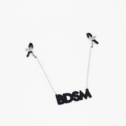 Зажимы на соски с кожаной подвеской BDSM - Crazy Handmade - купить с доставкой в Комсомольске-на-Амуре