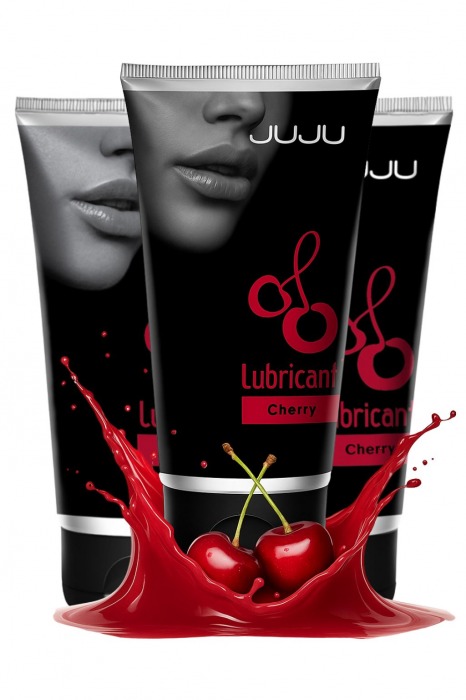 Набор из 3 съедобных лубрикантов JUJU со вкусом вишни - JuJu - купить с доставкой в Комсомольске-на-Амуре
