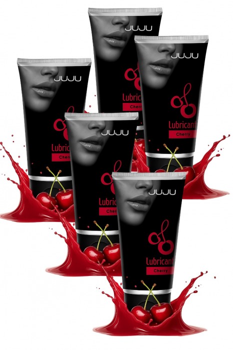 Набор из 5 съедобных лубрикантов JUJU со вкусом вишни - JuJu - купить с доставкой в Комсомольске-на-Амуре