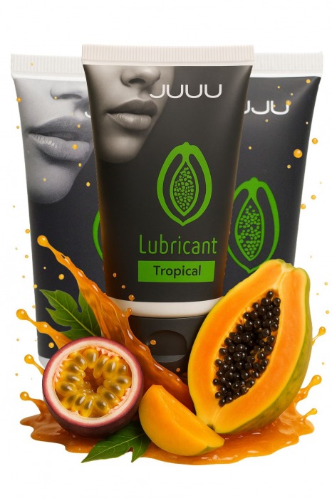 Набор из 3 съедобных лубрикантов JUJU со вкусом тропических фруктов - JuJu - купить с доставкой в Комсомольске-на-Амуре