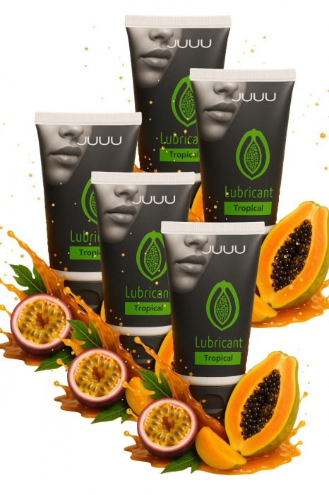Набор из 5 съедобных лубрикантов JUJU со вкусом тропических фруктов - JuJu - купить с доставкой в Комсомольске-на-Амуре