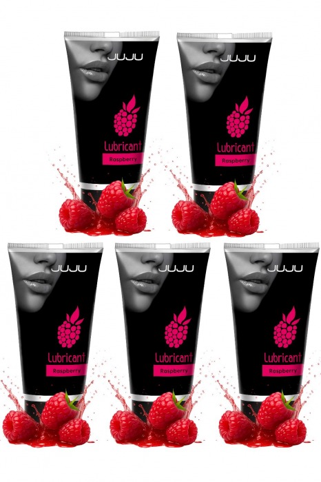 Набор из 5 съедобных лубрикантов JUJU со вкусом малины - JuJu - купить с доставкой в Комсомольске-на-Амуре