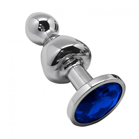 Серебристая анальная втулка Wooomy Lollypop Size S с синим кристаллом - Adrien Lastic в Комсомольске-на-Амуре Серебристая анальная втулка Wooomy Lollypop Size S с синим кристаллом - Adrien Lastic