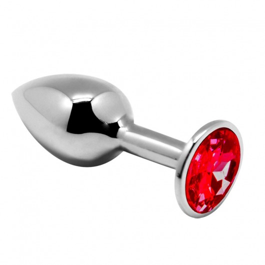 Серебристая анальная втулка Mini Metal Butt Plug Size M с красным кристаллом - Adrien Lastic в Комсомольске-на-Амуре Серебристая анальная втулка Mini Metal Butt Plug Size M с красным кристаллом - Adrien Lastic