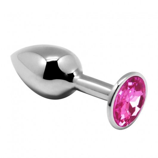 Серебристая анальная втулка Mini Metal Butt Plug Size M с розовым кристаллом - Adrien Lastic в Комсомольске-на-Амуре Серебристая анальная втулка Mini Metal Butt Plug Size M с розовым кристаллом - Adrien Lastic
