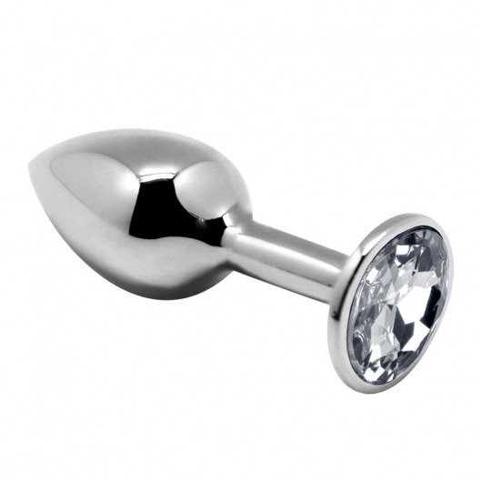 Серебристая анальная втулка с прозрачным кристаллом Mini Metal Butt Plug Size L - 9 см. - Adrien Lastic в Комсомольске-на-Амуре Серебристая анальная втулка с прозрачным кристаллом Mini Metal Butt Plug Size L - 9 см. - Adrien Lastic
