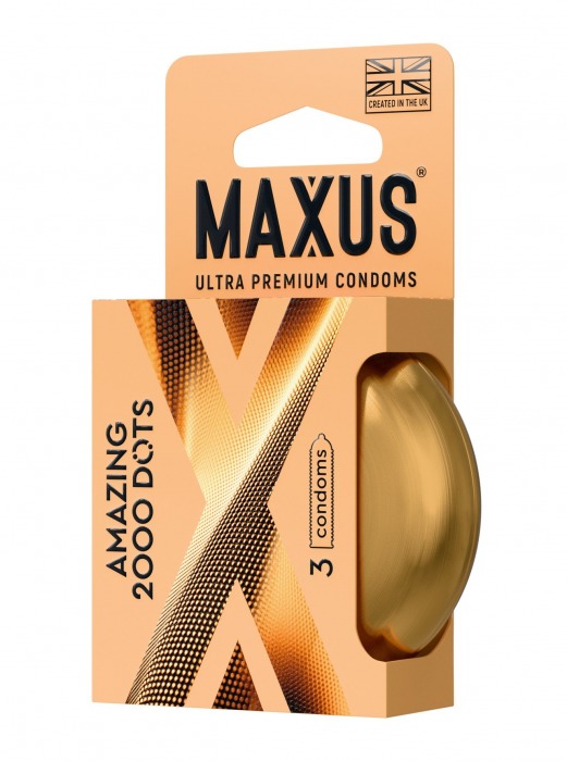 Точечные презервативы MAXUS 2000 Amazing Dots с железным кейсом - 3 шт. - Maxus - купить с доставкой в Комсомольске-на-Амуре