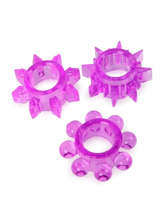 Набор из 3 лиловых эрекционных колец различной формы - Erowoman-Eroman - в Комсомольске-на-Амуре купить с доставкой