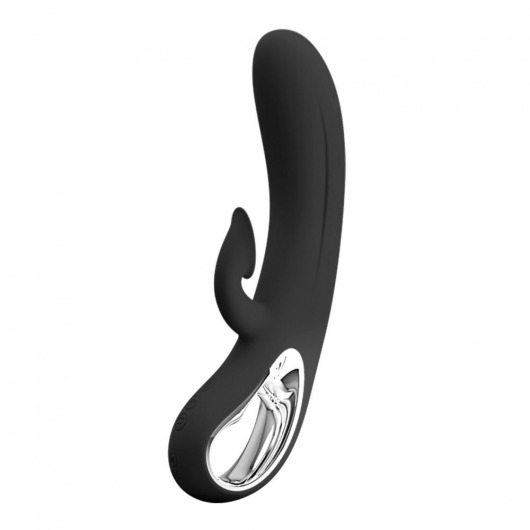 Черный вибратор-кролик Romance Massage - 24 см. - Baile купить в Комсомольске-на-Амуре с доставкой в Orgasmix.ru Черный вибратор-кролик Romance Massage - 24 см. - Baile