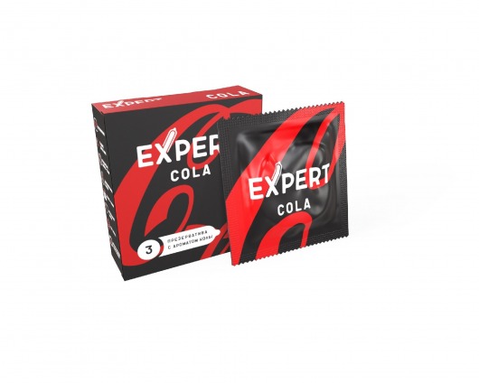 Презервативы с ароматом колы Expert Cola - 3 шт. - Expert - купить с доставкой в Комсомольске-на-Амуре