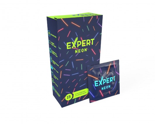 Светящиеся в темноте презервативы Expert Neon - 15 шт. - Expert - купить с доставкой в Комсомольске-на-Амуре