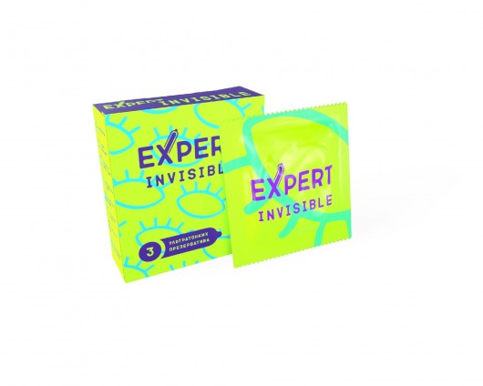 Ультратонкие презервативы Expert Invisible - 3 шт. - Expert - купить с доставкой в Комсомольске-на-Амуре