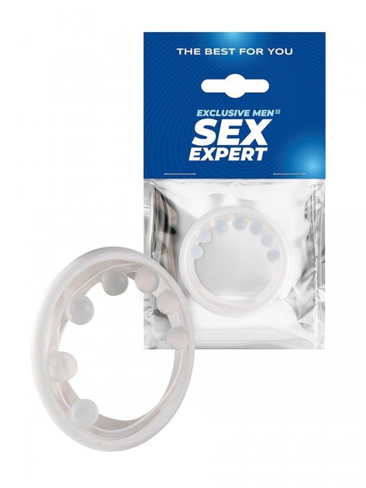Эрекционное кольцо с мягкой стимулирующей насадкой - Sex Expert - в Комсомольске-на-Амуре купить с доставкой