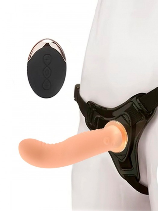 Женский вибрострапон со съемной насадкой и пультом ДУ - Erokay - купить с доставкой в Комсомольске-на-Амуре