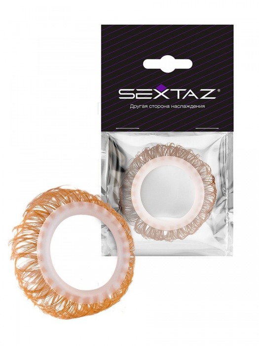 Эрекционное кольцо с бежевыми «ресничками» - Sextaz - в Комсомольске-на-Амуре купить с доставкой