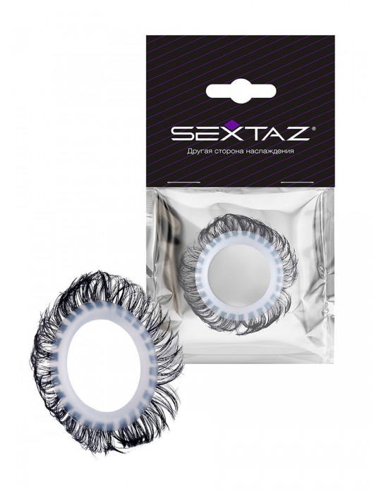 Эластичное эрекционное колечко с черными «ресничками» - Sextaz - в Комсомольске-на-Амуре купить с доставкой