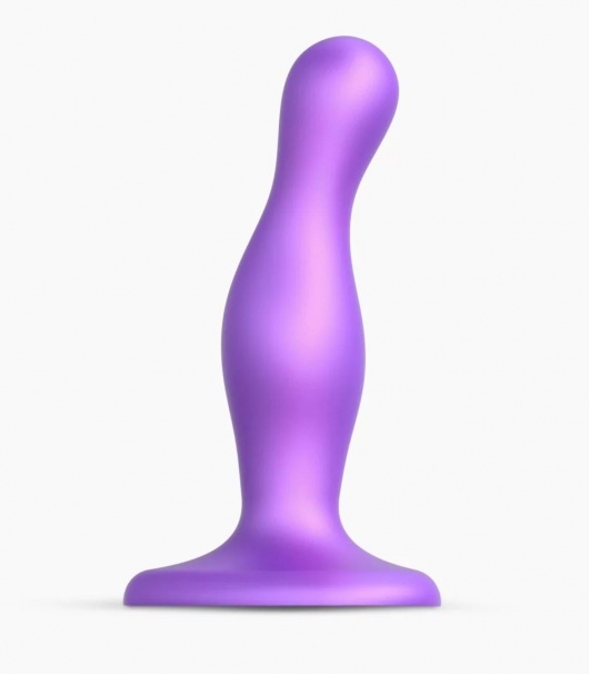 Фиолетовая насадка Strap-On-Me Dildo Plug Curvy size S - Strap-on-me - купить с доставкой в Комсомольске-на-Амуре