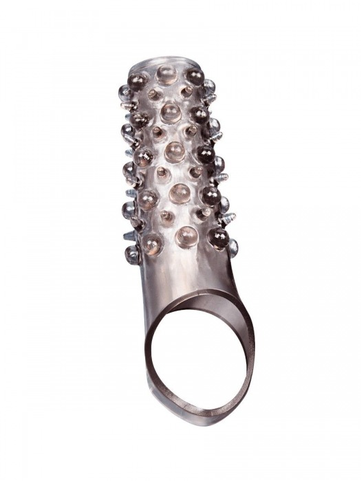 Дымчатая насадка на пенис с шипами и выпуклостями - 12 см. - Sex Expert - в Комсомольске-на-Амуре купить с доставкой